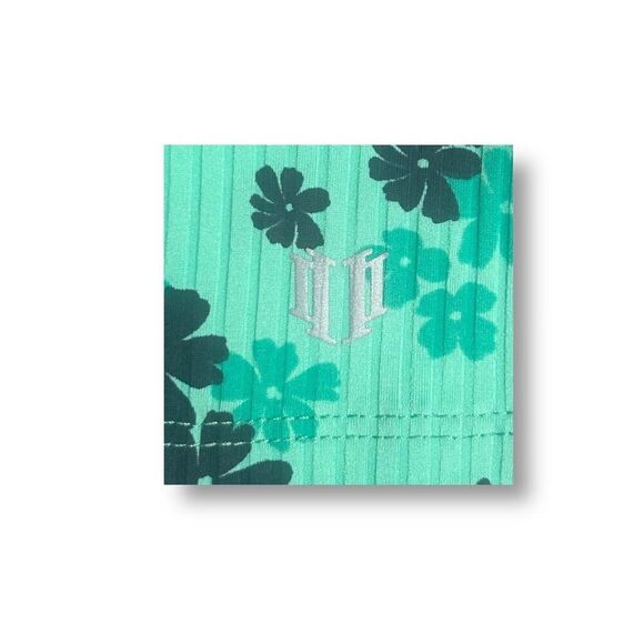 EleVen Venus Williams S Green Floral Ribbed Stretch Tee Athletic Top Tennis NWT - Picture 6 of 7